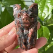 2.5" natural Red Spectrolite bat skull quartz crystal carved skull healing 1pc