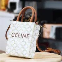 在飛比找PChome24h購物優惠-CELINE CABAS IN TRIOMPHE 印花迷你兩