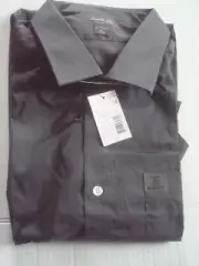 Mens Dress Shirt Gray David Taylor Size 2X 18 1/2 34-35 NWT