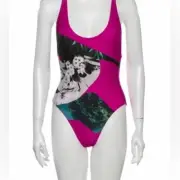 Proenza Schouler Pink Strappy Crossback One Piece swimsuit sz Large $325
