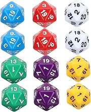 CIYODO Acrylic 20 Sided Dice Multipurpose Dice for Board Games Math Role-Playing