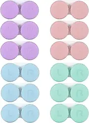 Kmchilj 12Pcs Colorful Contact Lens Case Outdoor Portable Mini Contact Lens Kit Mini Case for Outdoor Travel and Daily Use(multi-color)