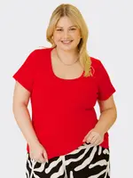 Womens Rib Scoop Neck Tee