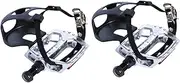 Exercise Bike Pedal with Straps and Toe Clips Platform Pedal 9/16'' or 1/2'' Short 12.7mm Spindle