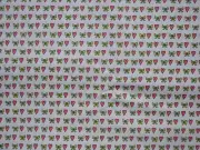 OUI OUI PARIS, Suzy Ultman for Robert Kaufman, Pink Hearts/Green Bows, BTY