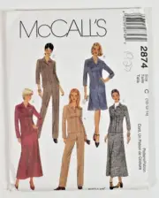 McCall's Sewing Pattern 2874 Classic Jacket Pants Long Short A-Line Skirt 10-14