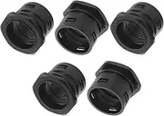 X AUTOHAUX 59mm / PG48 Cable Glands 54.5mm / 2.15" Bellows Waterproof Joint Straight-Through PA6 Nylon Black 5 Pcs