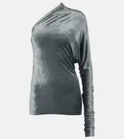 [Rick Owens] Rick Owens Diana one-shoulder velvet top AU 12 blue
