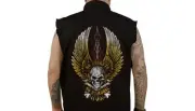 Lethal Threat No Regrets Sleeveless Button Down Shirts 3XL Black CO60190XXXL