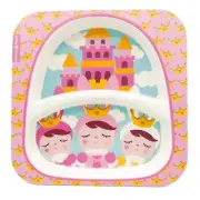 Primo Passi - Divided Square Bamboo Plate for Kids, Metoo Princess Doll