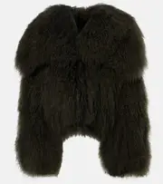 [The Attico] The Attico Faux fur bomber jacket AU 12 green