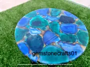 Natural Agate Stone Coffee Table Semi Precious Stone Art Handmade Decor