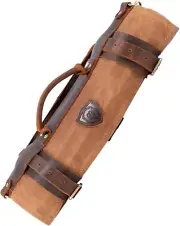 Nomad Knife Roll Bag - 12oz Waxed Canvas & Leather - 13 Slot Storage