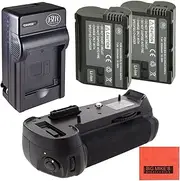 Battery Grip Kit for Nikon D750 DSLR Camera (MB-D16 Replacement)-Includes Qty 2 ENEL15 Batteries + Battery Charger + Vertical Battery Grip
