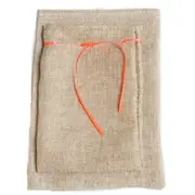 6PC Christmas Linen Drawstring Candy Storage Pouch, Specification:Primary Color Large Size 24.5*17cm