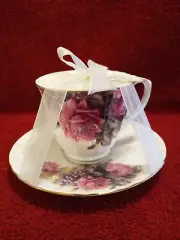 Grace Teaware Teacup and Saucer Red Rose Bone China