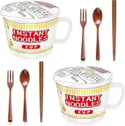 2 Set 34 Oz Ramen Bowl Instant Ramen Noodle Bowl Ceramic With Lid Japanese Ramen Bowl With