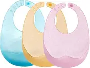 VICASKY Baby Feeding Bibs Silicone 3 Pack Smock Bib for Boys Girls Toddler Newborn to Boys and Girls Easy to Clean