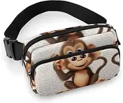 [YTLKGFP] Waist Pack Cute Monkey Printed Butt Pack Fanny Pack Hip Bum Bag for Workout Traveling Casual Running Hiking Cycling, Cute Monkey, 7.9 X 5.1 in