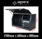 BRAND NEW 2MM TOOLBOX FLAT BLACK ALUMINIUM TOOL BOX-UTE TRUCK STORAGE-1568FDFPBL