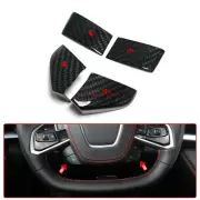 C8 Corvette Carbon Fiber Interior Steering Wheel Volume Button Covers Red Accent