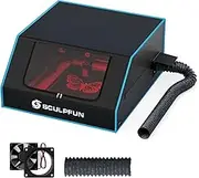 sculpfunDIY B1 Enclosure for Laser Engraver Fireproof Smokeproof and Dustproof Protective Cover with Powerful Exhaust Fan Pipe and LED Light,Foldable Safety Enclosure for Most Laser Engraving Cutter