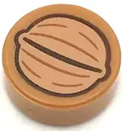 Lego New Medium Nougat Tile Round 1 x 1 with Walnut Pattern - Chestnut Dot Part