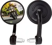 YUJYGAO Universal Motorcycle Rear View Round Mirror Bar End Mirror for Yamaha Honda Scooter ATV Triumph Speed Twin MT03 MT07 MT09 MT10 Tracer 900 CB600 CB1000