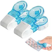 Pill Crusher, Medicine Separator, 2-in-1 Multi-functional Medicine Container, Pill Cutting Box, Medicine Grinding Box, Pill Dispenser, Portable Pocket Pill Box