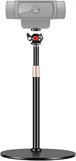 Webcam Desk Mount Stand with 360° Ballhead, Heavy Base Height Adjustable Compatible with Logitech Webcam C920 C922 Brio 4K, and Other Webcam with 1/4" Thread for Live Streaming/Video Calling