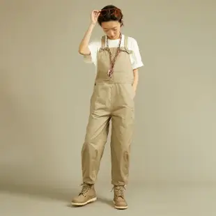 【Dickies】女款沙色交叉背帶休閒連身吊帶長褲｜DK012320CH1