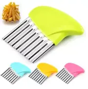 4Pcs Crinkle Cutter Set - Stainless Steel Wavy Slicer for Potato Chips & French
