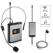 UHF Wireless Microphone Lavalier Lapel Mic Mini Receiver Transmitter HeadsetPj7c