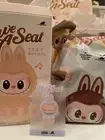 Labubu Authentic POP MART The Monsters Have A Seat Plush Keychain -ZIZI
