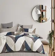 Gioia Casa 100% Cotton Oliver Reversible Printed Quilt Cover Set - Soft, Comfy, Luxurious Duvet Cover with 250 Thread Count - Elegant Design Quilt Cover Set for Bedding - King Size