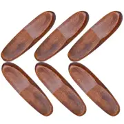 6 Pcs Spoon Rests for The Table Solid Wood Chopsticks Holder Spoons