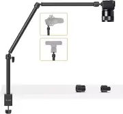 LS08 Overhead Camera Desk Mount Stand, Flexible Webcam Stand Microphone Boom Arm