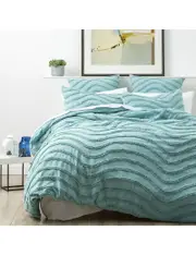 Cloud Linen Wave 100% Cotton Chenille Vintage Washed Tufted Quilt Cover Set