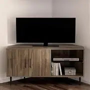 Artiss TV Unit Cabinet Entertainment Units, 120cm Wood Stand Table Cabinets Open Storage Shelf Organiser Cupboard Home Living Room Bedroom Furniture, with 2-Tier Display Shelves Walnut