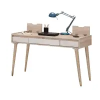 在飛比找momo購物網優惠-【BODEN】哈佐4尺三抽書桌/工作桌(附插座)
