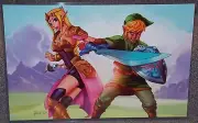 Legend Of Zelda Link & Princess Zelda Glossy Print 11 x 17 In Plastic Sleeve