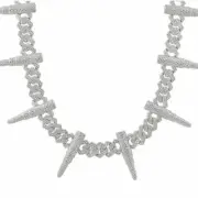 Bullet Link Iced Out Cuban Link Unique Mens White Gold Chain