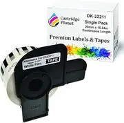 Cartridge Planet Compatible Tape Roll for Brother Label Printer - 29mm x 15.24m Continuous Length - White Film Tape - 1 Count