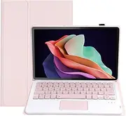 Case with Keyboard for Lenovo Tab P12 12.7 Inch 2023/Pad Pro 12.7 inch 2023, Detachable Wireless Touchpad Keyboard Case with Pen Holder (Roseate)