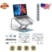 Multi-Function USB C Hub & Rotatable Laptop Stand with Fast Charging Capability