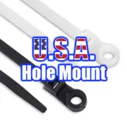 Hole Mount Cable Tie/Tie Wrap/Zip Tie 11.70" .177" Wide. 50lb. 200 Pack. USA