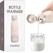 CapyBud Portable Bottle Warmer for Travel, 12 Oz Milk Warmer with Smart Temp Control, Fast Heating & Long Battery Life for Breastmilk, Formula, and Water, Ideal for Night Feeding, Travel, and Car Use