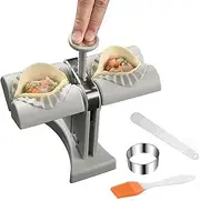 LxcshLjx Dumpling Maker Machine, Dumpling Maker Press, Household Double Head Acutomatic Dumpling Maker Mould, Dumplings Empanadas Make Wrapper Tool Set for Ravioli Pies Dough Pastries Pierogi