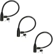 Urban August Original Fridge Lock: Multi - Functional Cable Keyed Lock, for French-Door Refrigerators and Cabinets (Regular, Black - 3 Pack KEYED Alike)