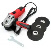 4.8 Amp 4-1/2" Small Angle Grinder Cut Off Tool Corded Heavy Duty w/ 3 pc Wheels